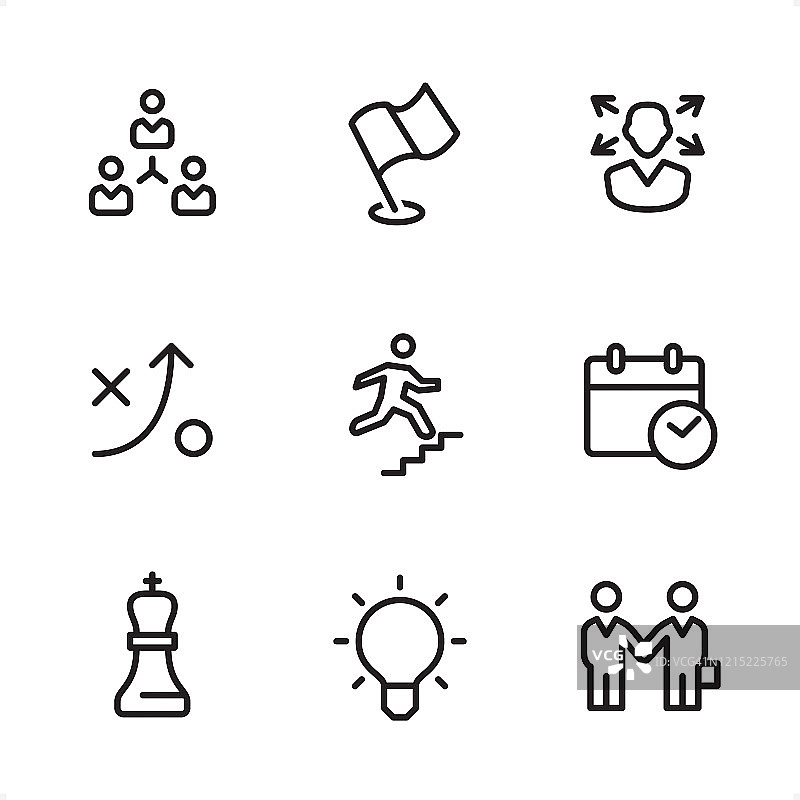 商务团队单线图标图片素材