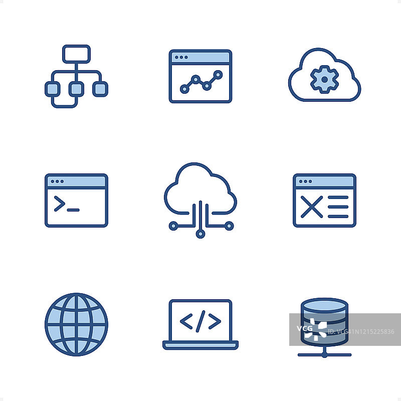 网页开发-像素完美蓝色图标图片素材