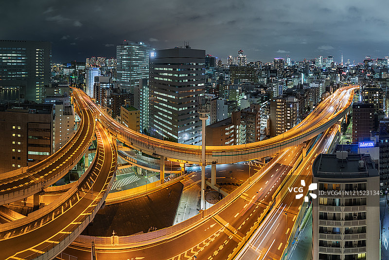 东京箱崎JCT夜景图片素材