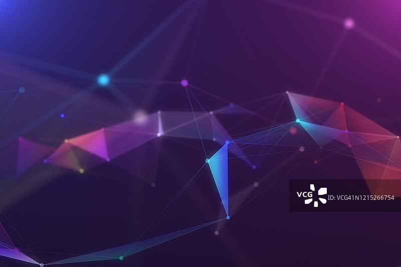 带有连接线和点的几何抽象背景插画：用于商业科技的未来数字背景图片素材
