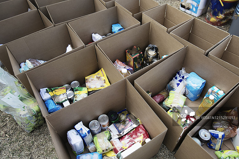 食物捐赠纸箱图片素材