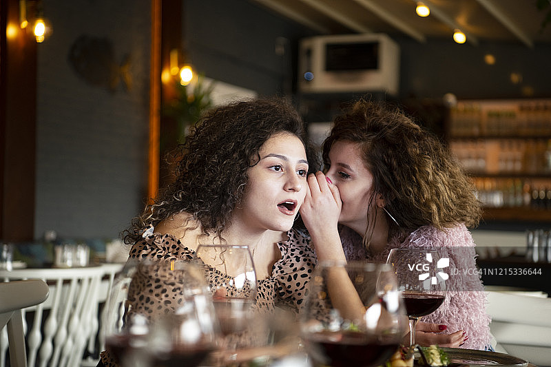 餐厅女孩谈话图片素材