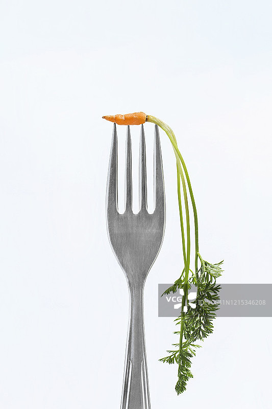 小胡萝卜和叉子图片素材