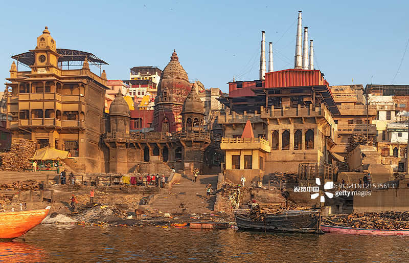 印度瓦拉纳西的焚烧场图片素材