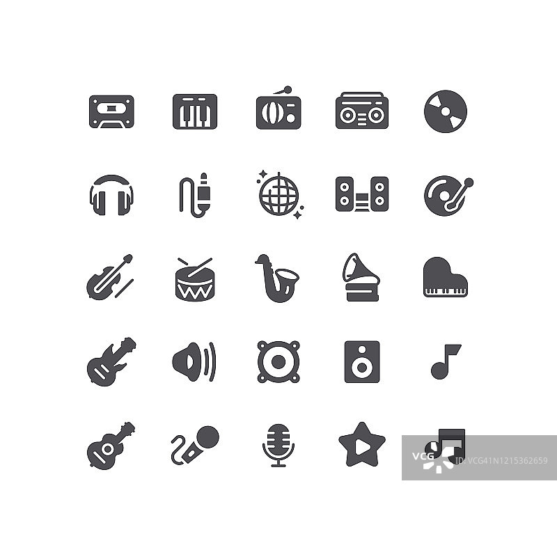 扁平音乐图标图片素材