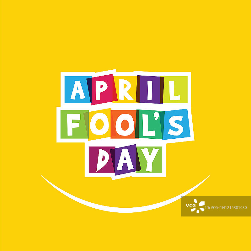 愚人节排版彩色扁平风设计素材图片素材
