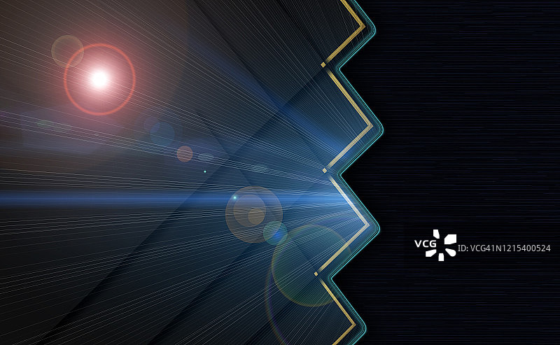 黑色金属科技背景与彩色透明装饰圆圈、镜头光晕、方形和线条抽象设计模板，适用于精美宣传册、宣传单、banner和营销图片素材