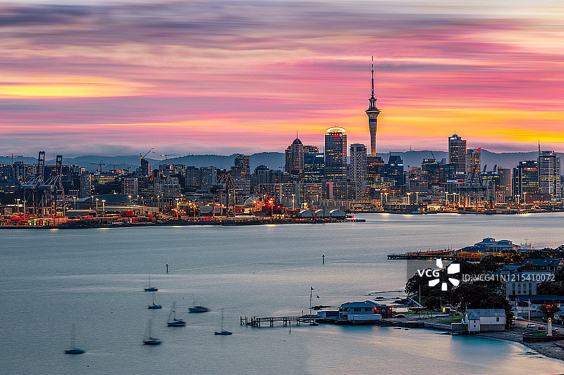 奥克兰市的日落图片素材