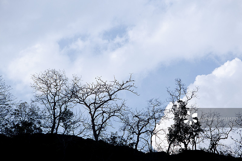 白色卷云和蓝天，蓝天上的云彩，抽象的云景背景图片素材