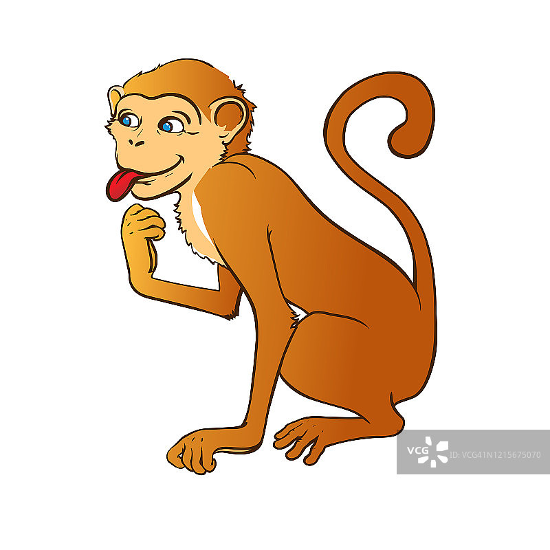 童话故事里的棕色好奇猴子图片素材