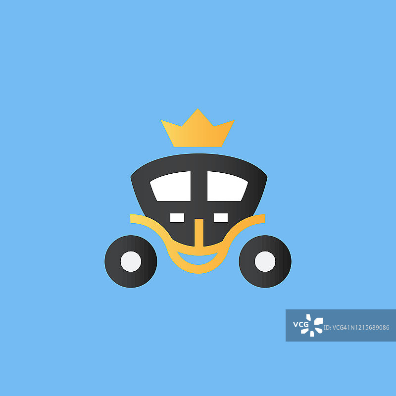 四轮马车扁平图标图片素材