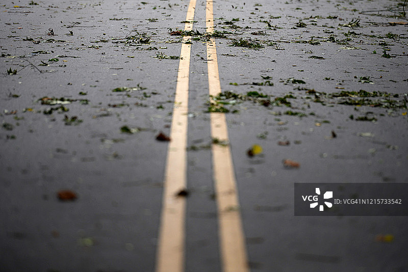飓风佛罗伦斯过后的风暴破坏图片素材
