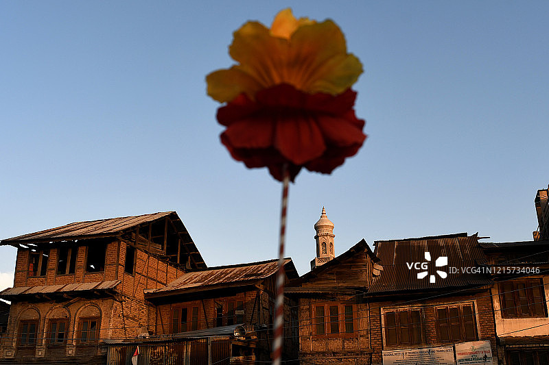 印控克什米尔地区的斯利那加图片素材