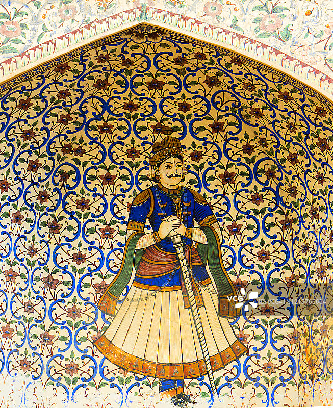 印度拉贾斯坦邦斋浦尔城市宫殿入口拱门图片素材