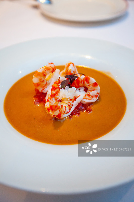 鲜虾鱼汤图片素材