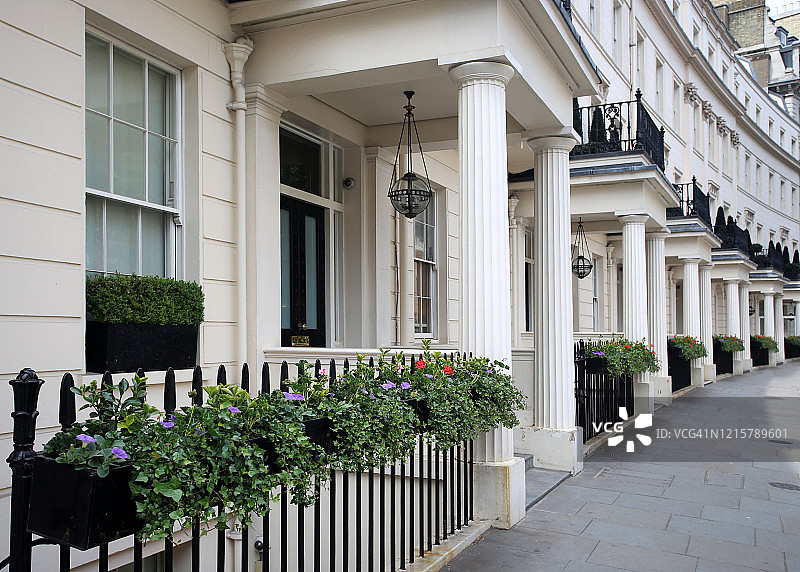 伦敦格罗夫纳新月豪华住宅物业图片素材