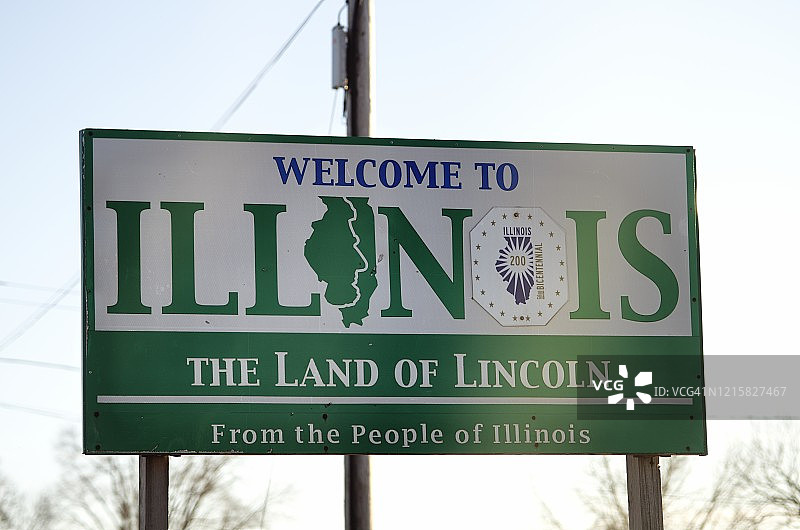 伊利诺伊州界欢迎标志图片素材