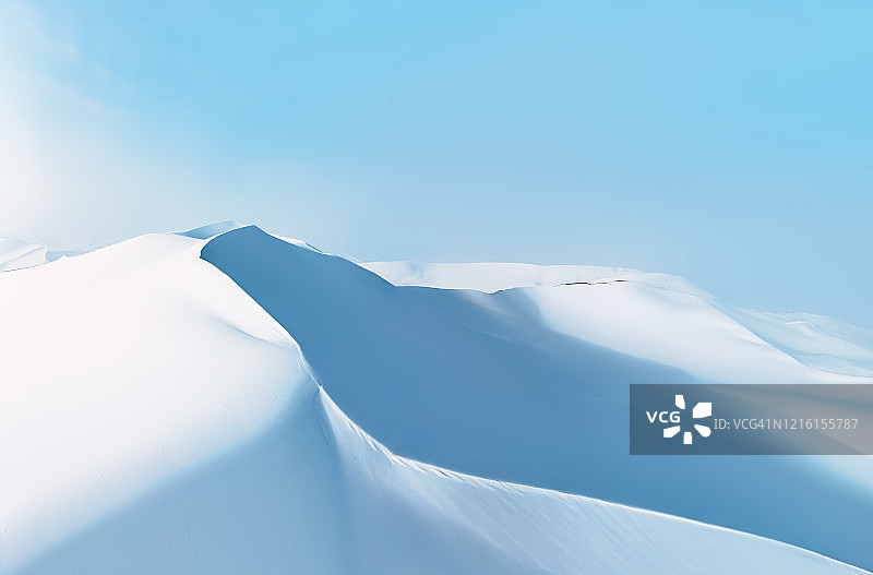 冬天被白雪覆盖的沙漠图片素材