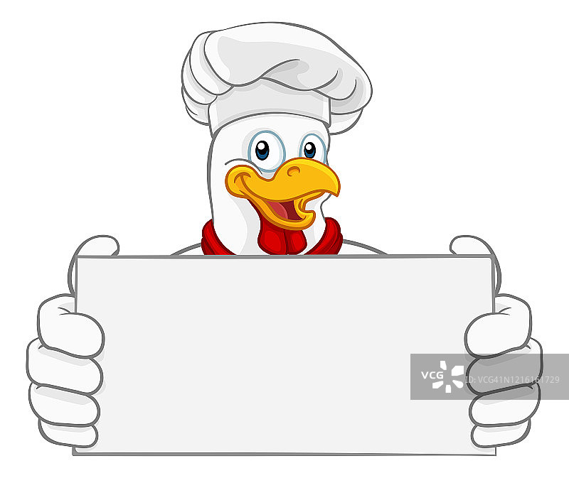 卡通鸡肉厨师公鸡吉祥物标志图片素材