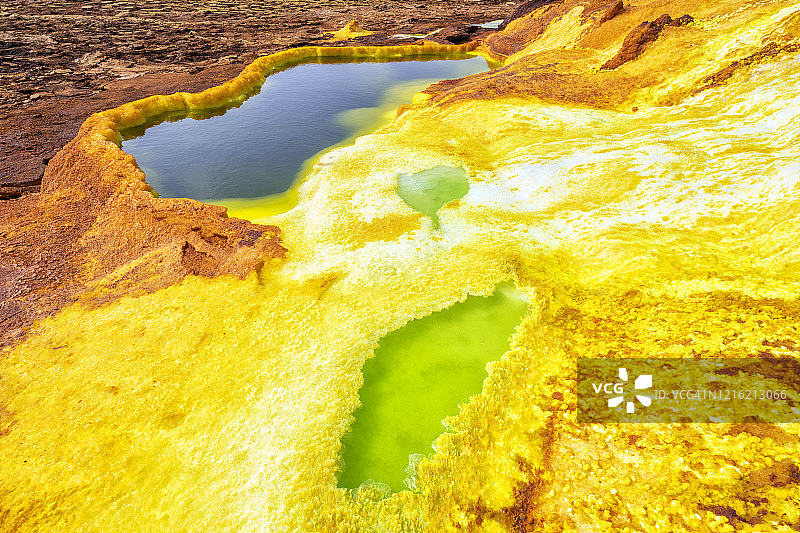 阿法尔达洛尔凹地酸性水池，埃塞俄比亚，非洲图片素材