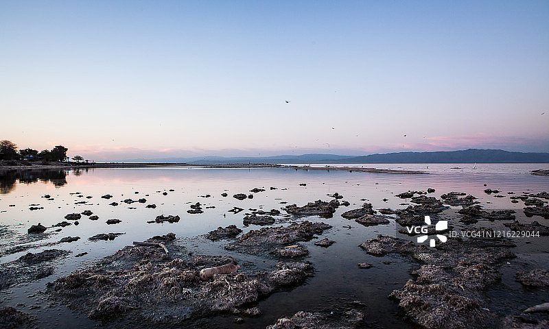索尔顿湖日落图片素材