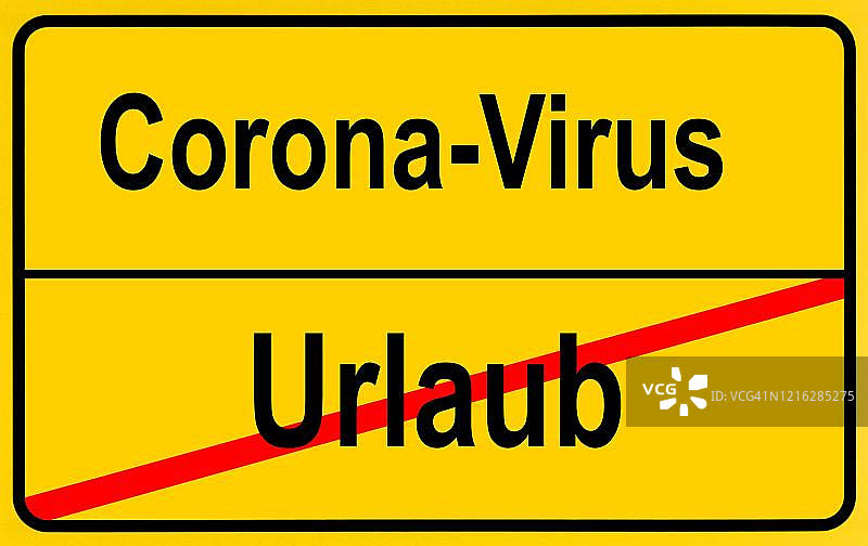 德国：新冠病毒疫情期间的场所标识图片素材