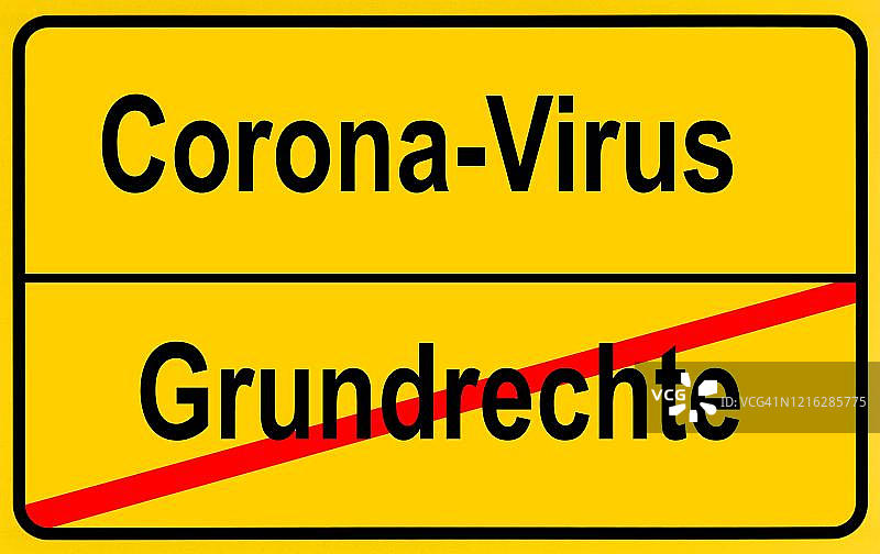 符号图片、地名标志、基本权利、新冠病毒、Sars-CoV-2、Covid-19、德国图片素材