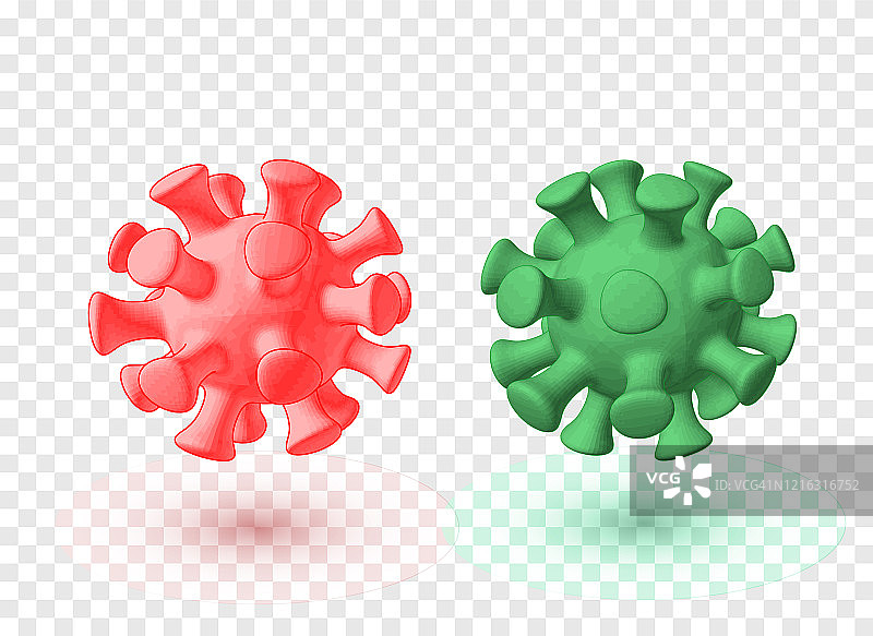 病毒。3D微观模型，逼真的冠状病毒细菌图片素材