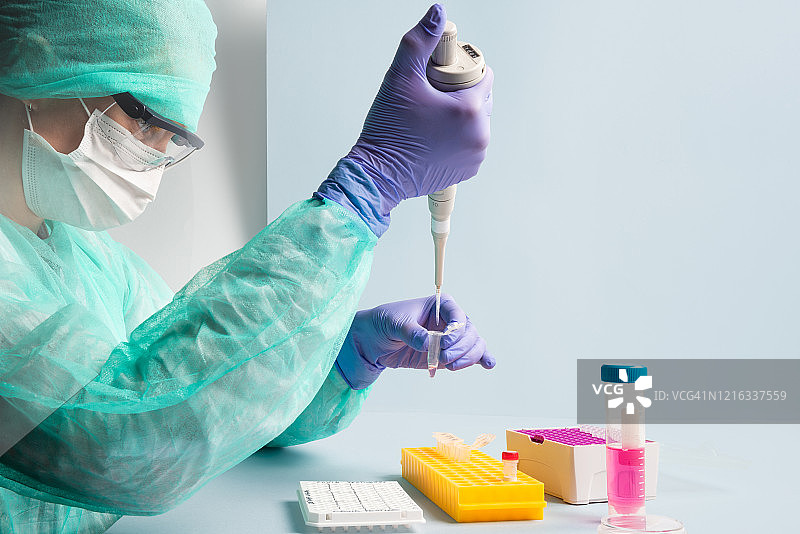 实验室中的新冠病毒检测图片素材
