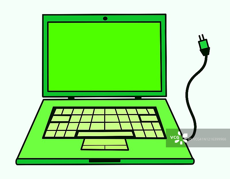 手绘笔记本电脑插画图片素材