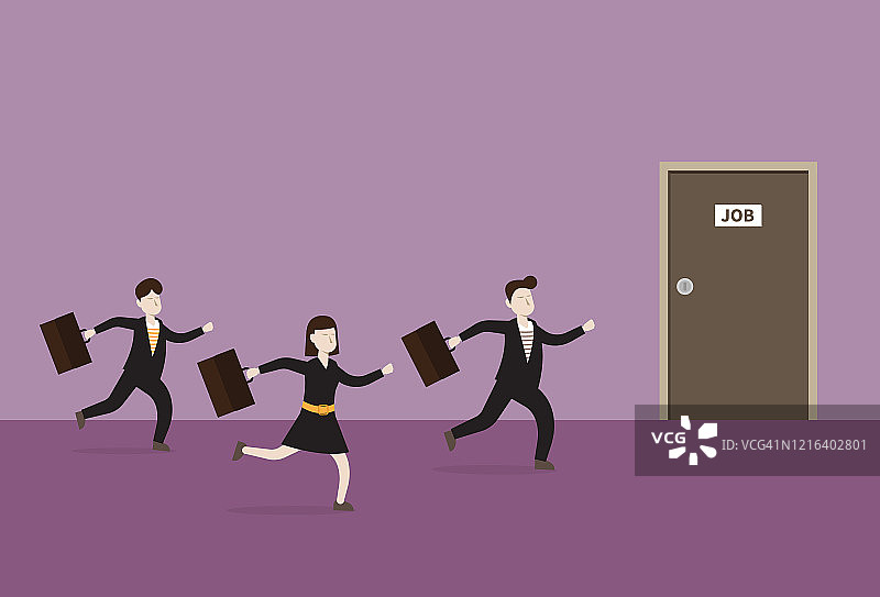 商务人士奔跑寻找工作图片素材