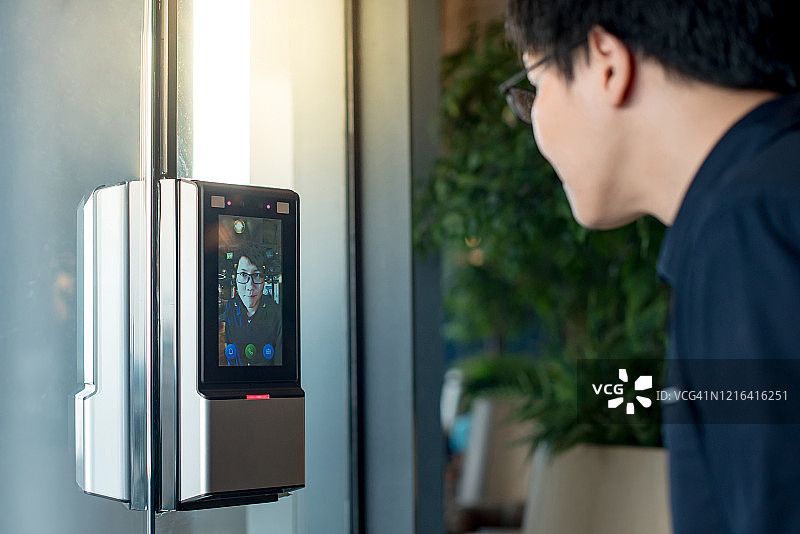 面部识别验证生物识别安全系统图片素材