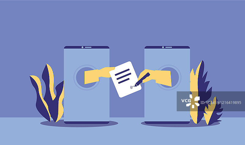 移动办公处理文档签名图片素材