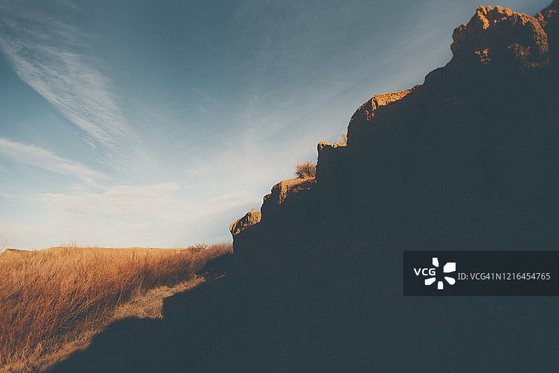 美国新墨西哥州阿尔伯克基以西的沙漠，普尔科河图片素材