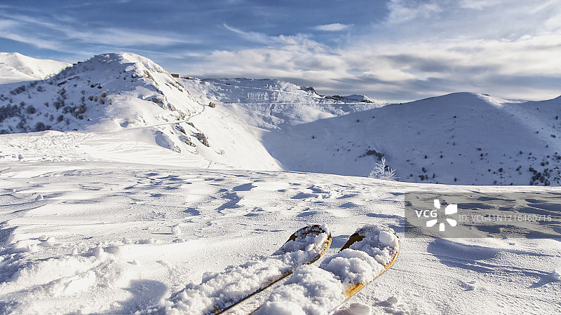 滑雪在利蒙皮埃蒙特-个人观点图片素材
