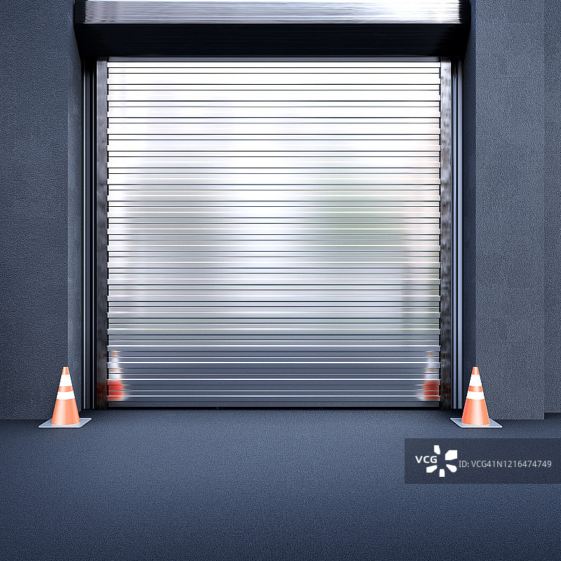 关闭的钢门图片素材