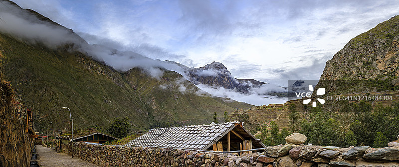 秘鲁奥扬泰坦博的古代印加遗址 - 奥扬泰坦博，圣谷，库斯科，秘鲁图片素材