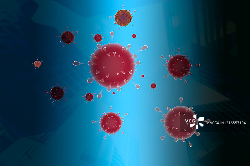 病毒入侵城市区域图片素材