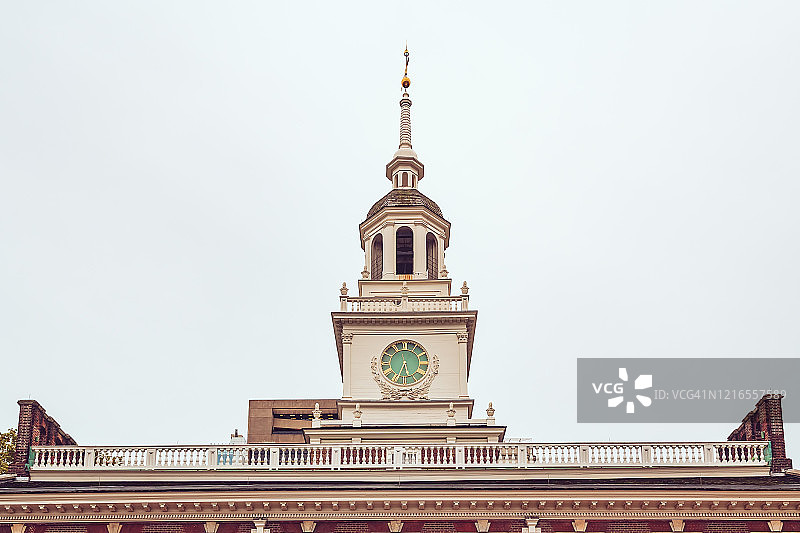 费城独立厅大楼的钟楼图片素材
