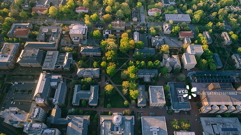春天北卡罗来纳大学航拍图片素材