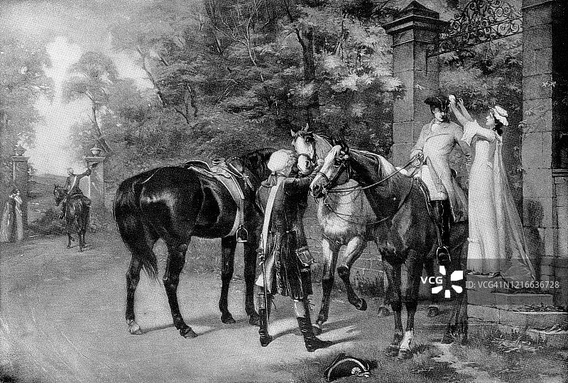 塞缪尔·埃德蒙·沃勒的《白色帽徽》-19世纪图片素材