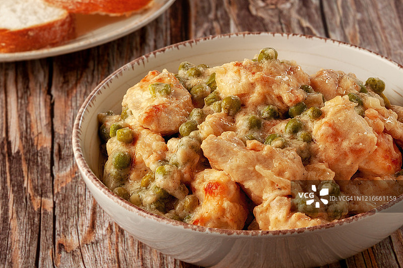 奶油青豆烩鸡柳图片素材