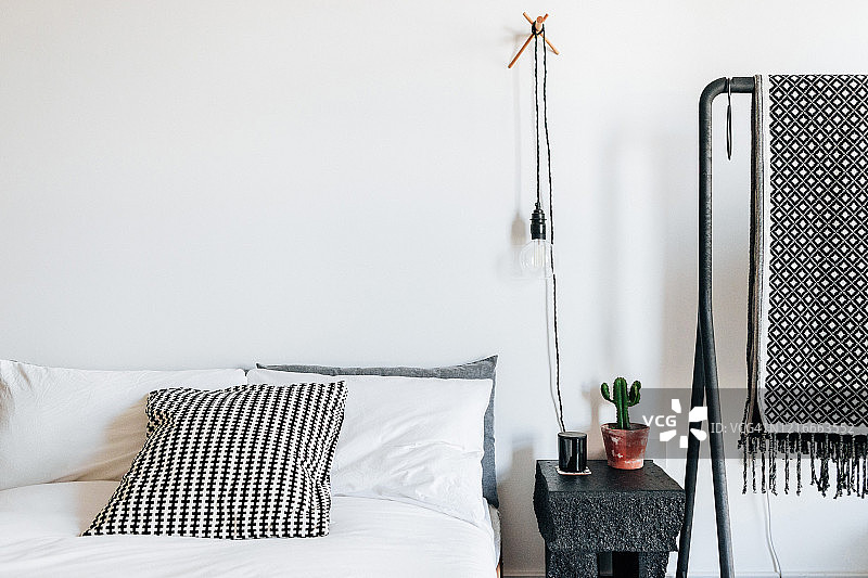 现代时尚明亮卧室一角图片素材