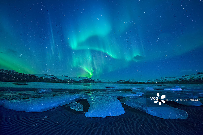 冰岛极光图片素材
