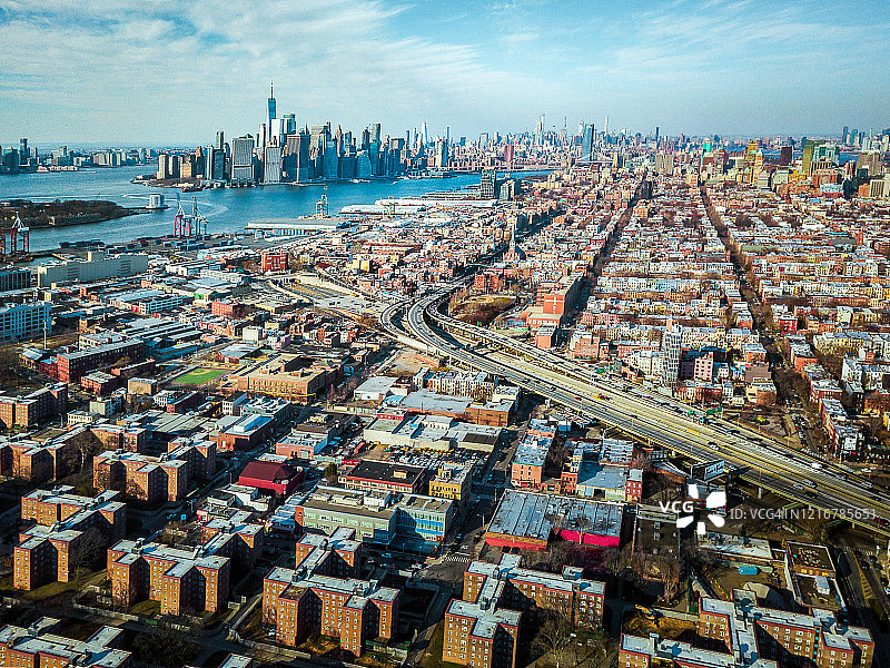从布鲁克林看曼哈顿图片素材