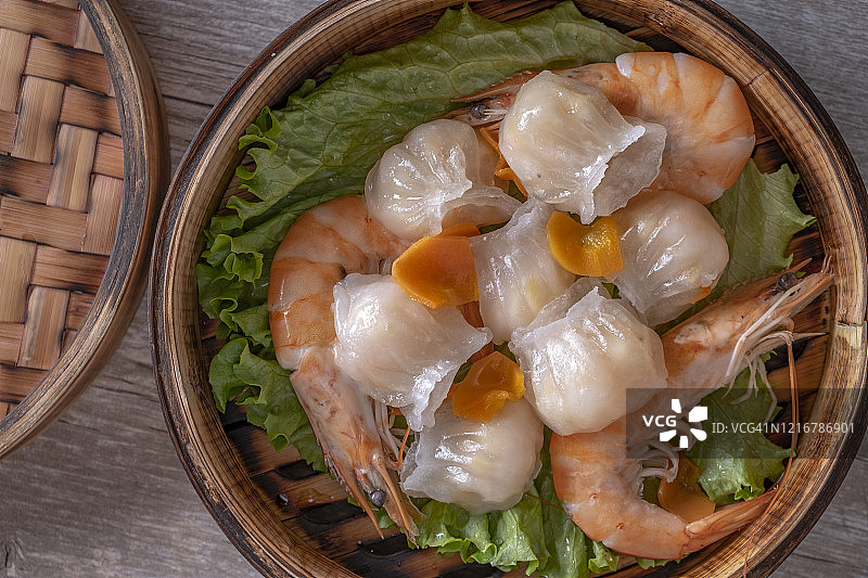 鲜虾蒸饺点心图片素材