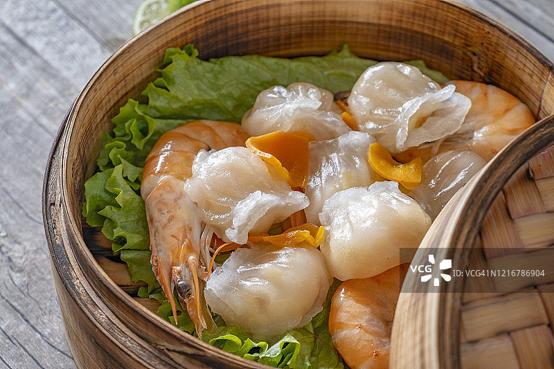 鲜虾蒸饺点心图片素材