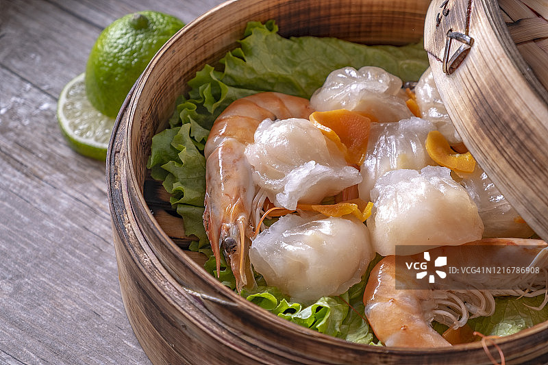鲜虾蒸饺点心图片素材