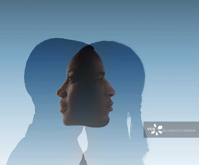 沉思融合的情侣图片素材