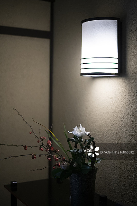 光照下的插花作品图片素材